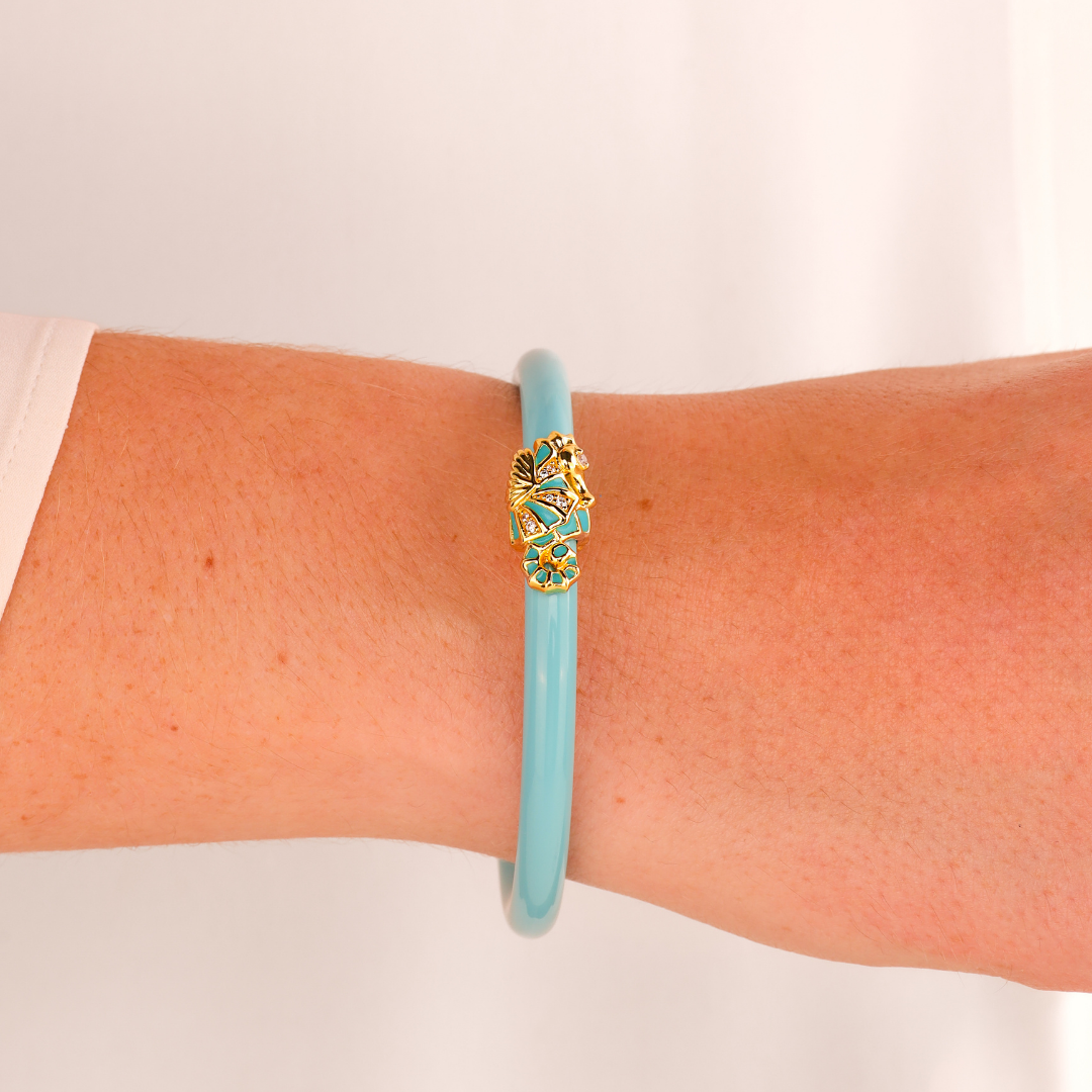 Fauna Seahorse All Weather Bangle® (AWB®) - Turquoise