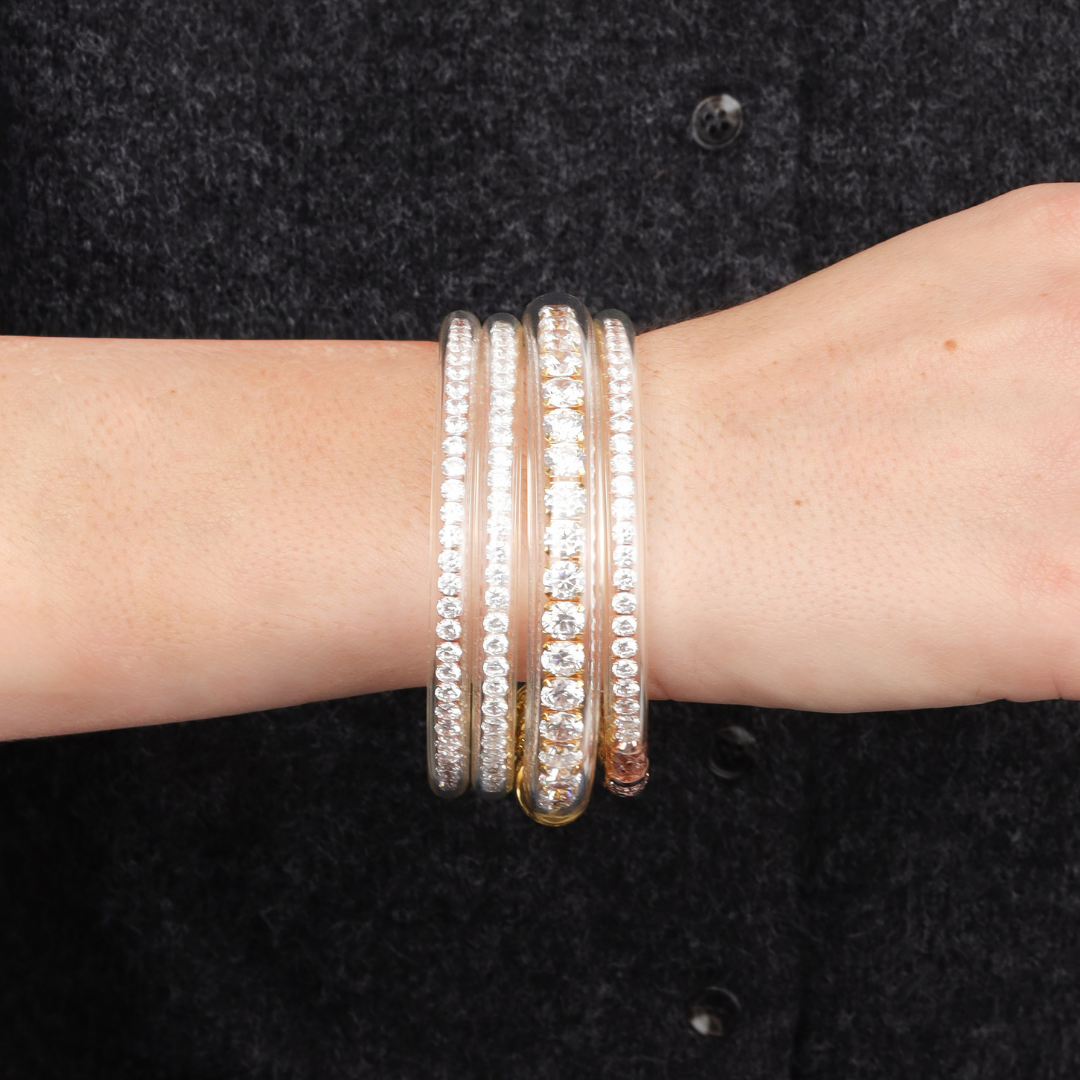 Clear Crystal Luxe Holiday Stack | Bangles, Bracelets, Jewelry | BuDhaGirl
