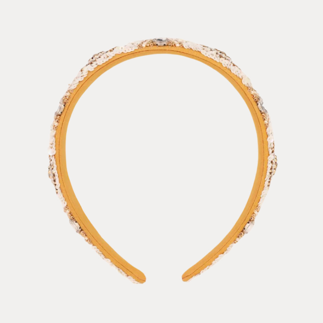 Nadia Cream Sequin Crystal Headband