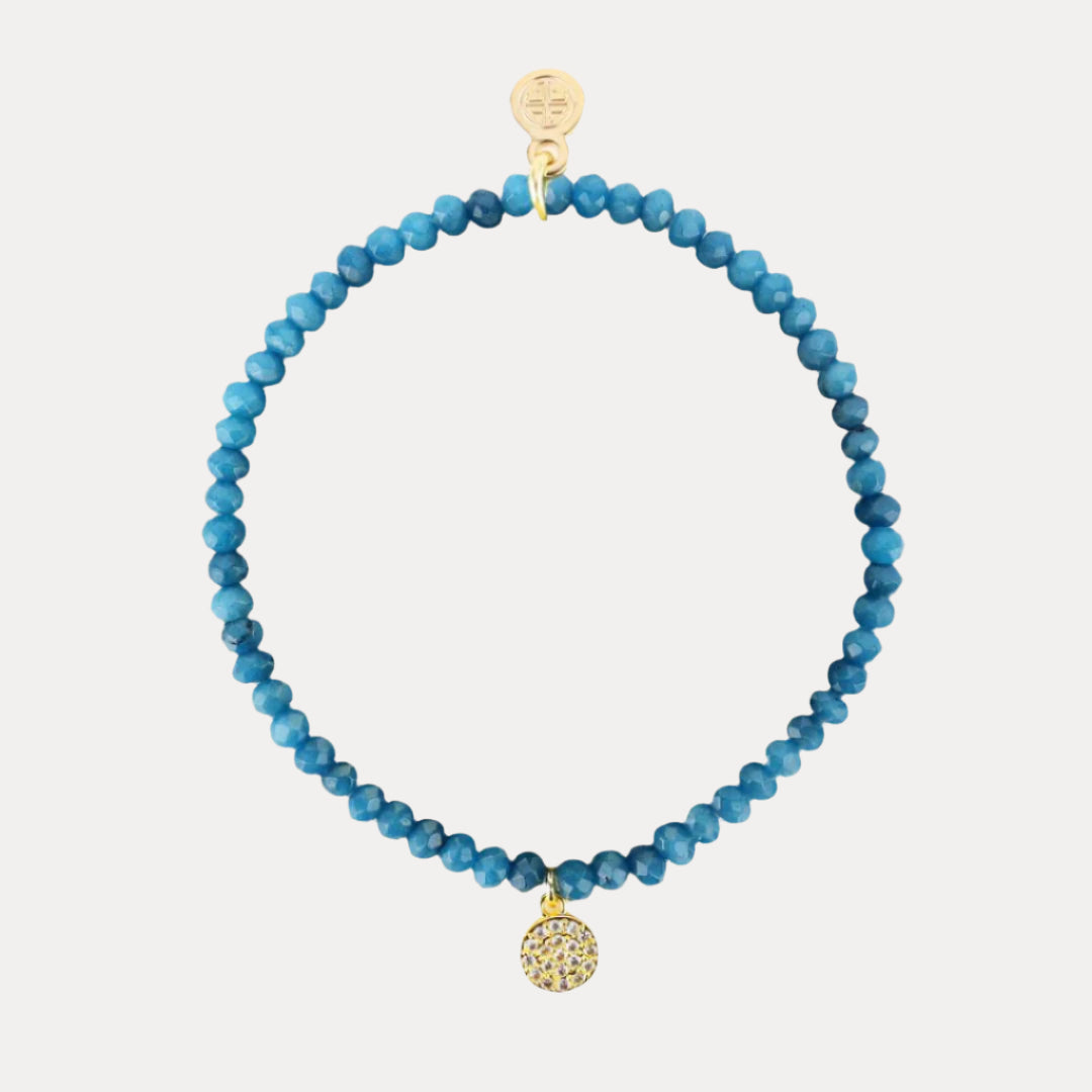 Luna Bracelet - Denim With Flower Charm | BuDhaGirl