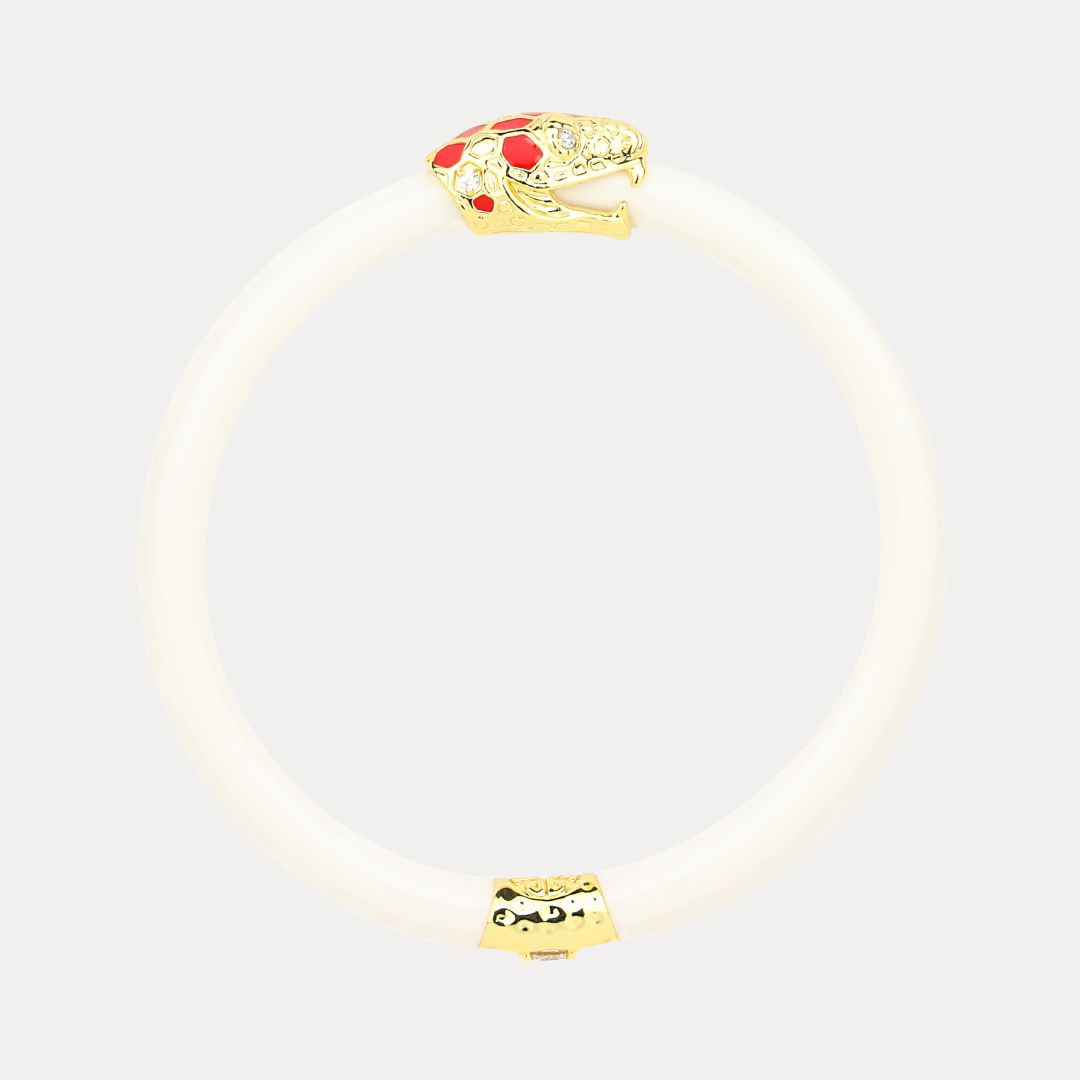 Fauna Snake All Weather Bangle® (AWB®) - Ivory | BuDhaGirl