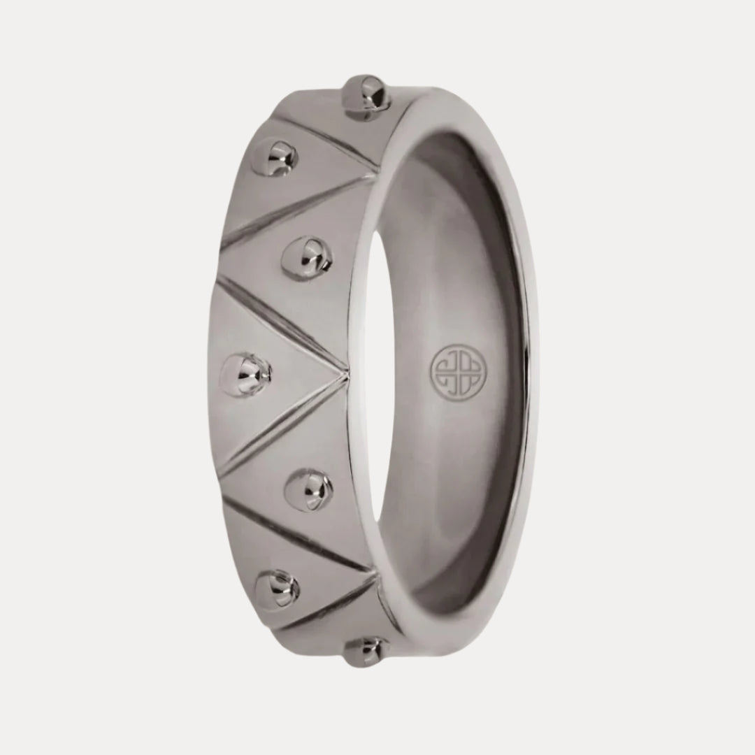 Palladium Dark Gold Plated Brass "Feel" Serenity Ring for Women | BuDhaGirl