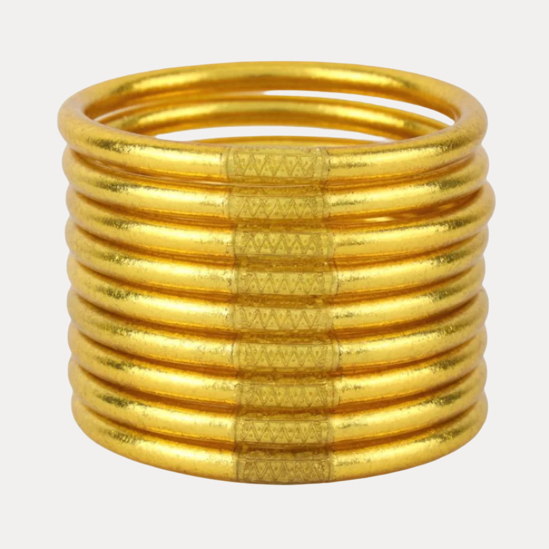 12.01.101.44.S9,12.01.101.44.M9,12.01.101.44.L9,12.01.101.44.XL9, Gold All Weather Bangles® (AWB®) - Serenity Prayer | Bangle Bracelets for Women | BuDhaGirl