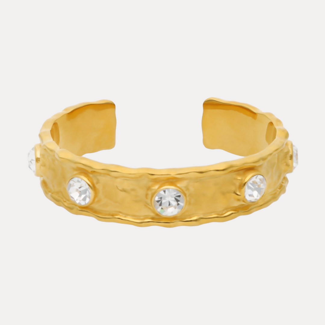 Gold Seven Crystal Cuff Bracelet | BuDhaGirl
