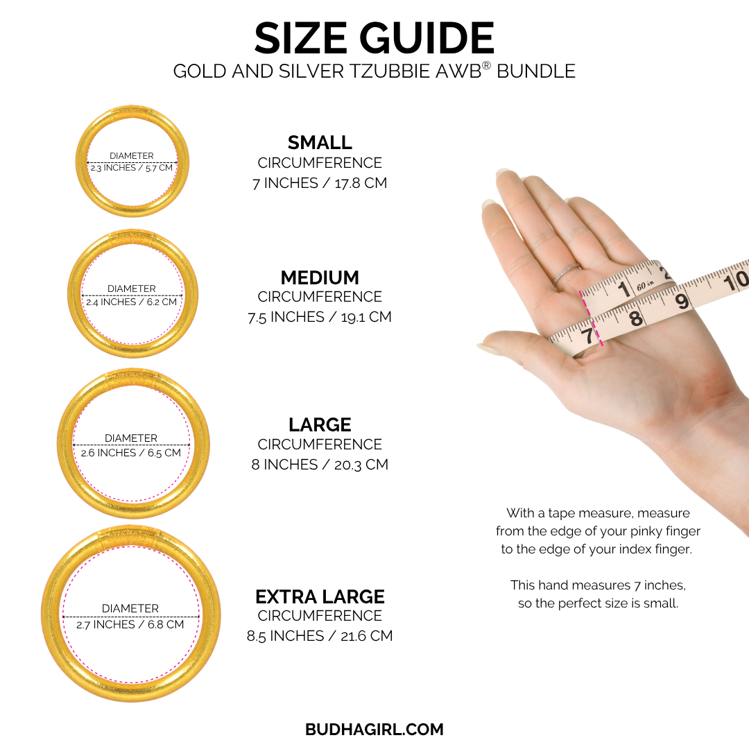 Gold & Silver Tzubbie All Weather Bangles Bundle | BuDhaGirl