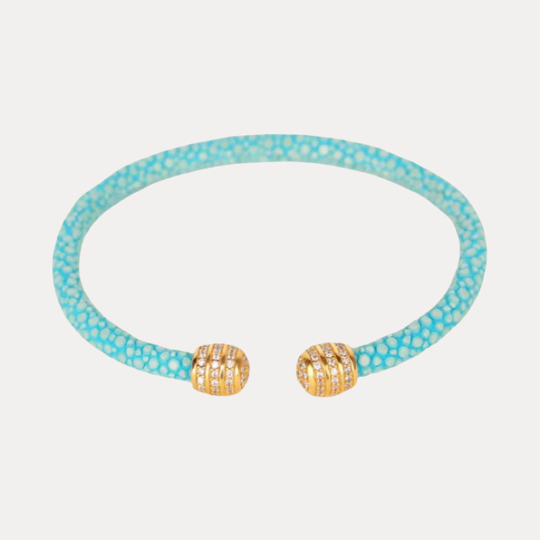 Iman Slim Stingray Cuff With Gold Studded End Caps | BuDhaGirl