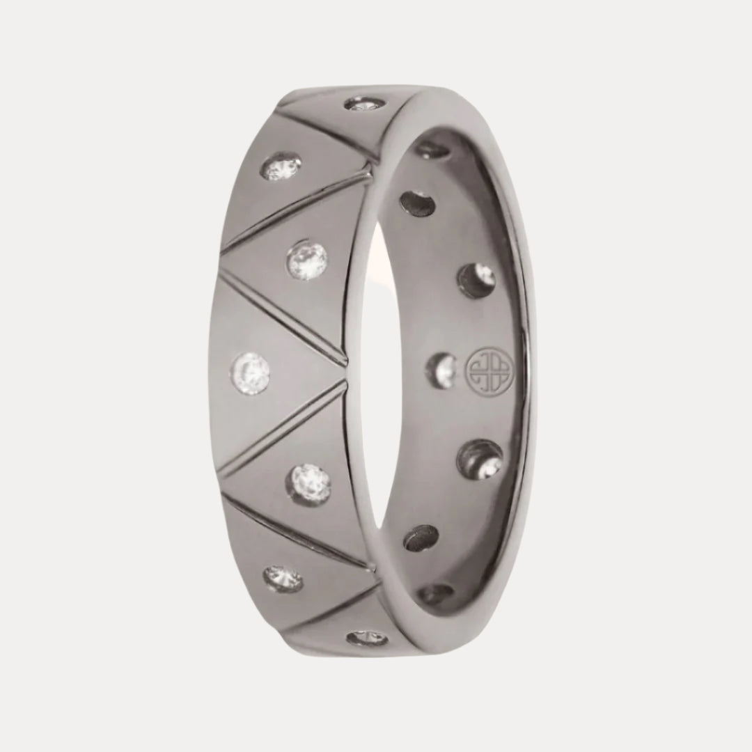 Palladium Dark Gold Plated Brass "Light" Serenity Ring for Women | BuDhaGirl