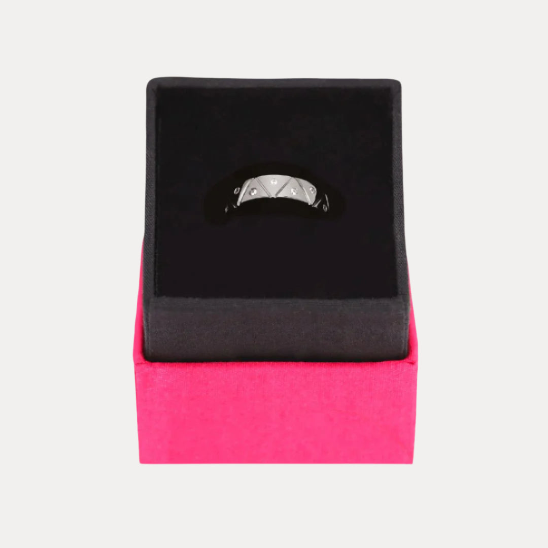 Palladium Dark Gold Plated Brass "Light" Serenity Ring for Women | BuDhaGirl