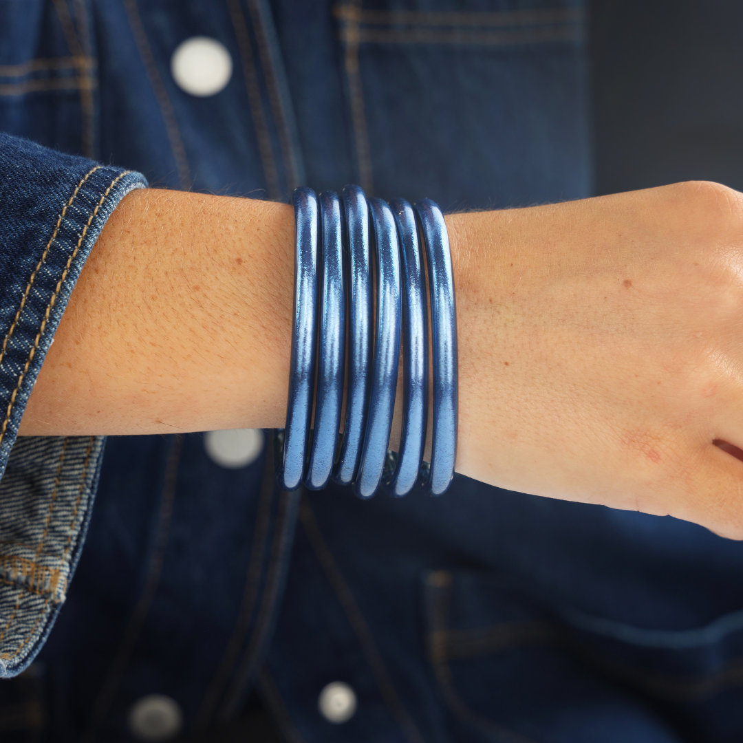 Marine & Azure All Weather Bangles Bracelets Bundle | BuDhaGirl
