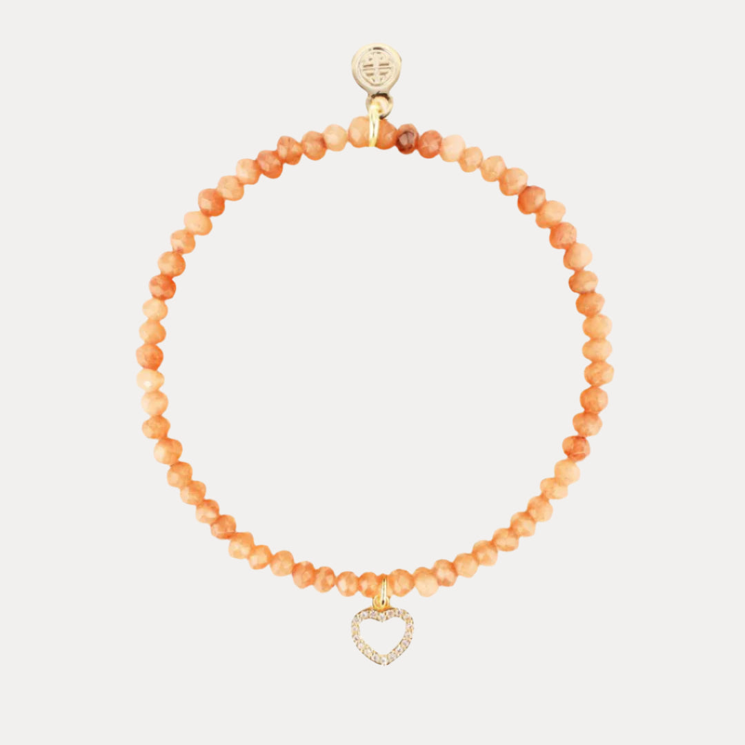 Luna Bracelet - Terracotta With Heart Charm