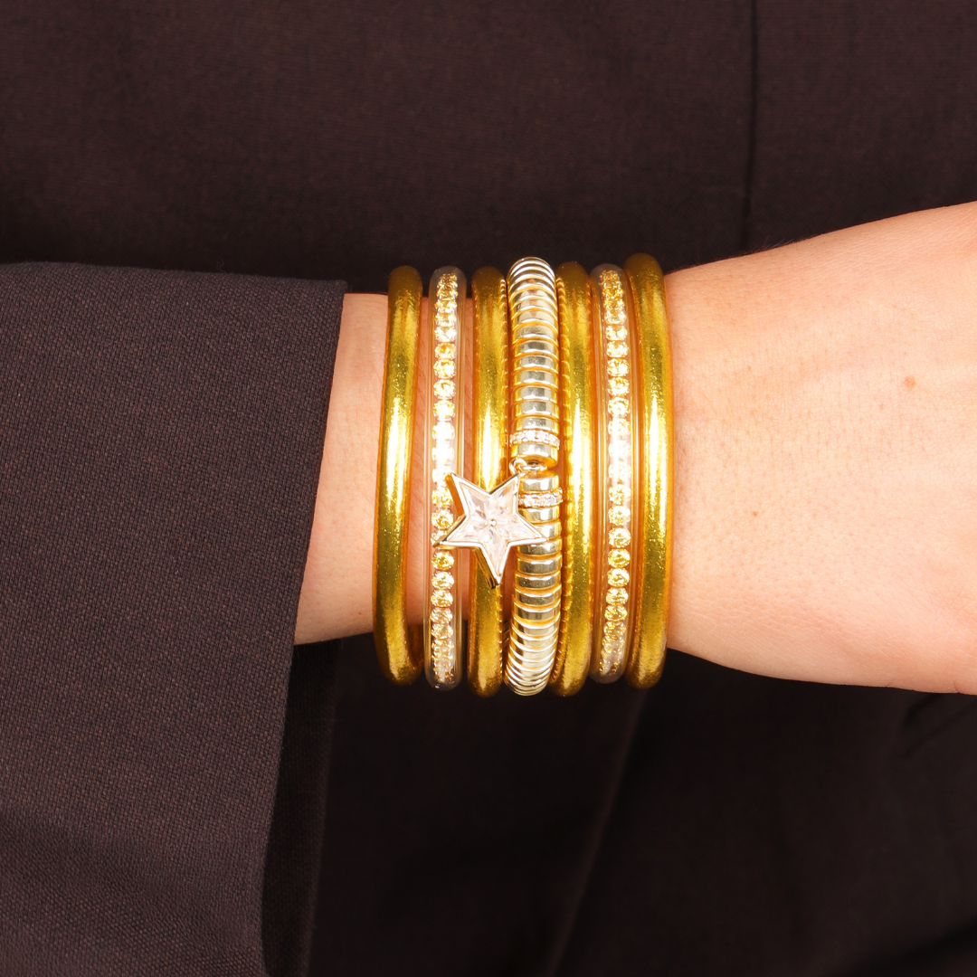 The Gold Sparkle Stack | Bangles, Bracelets, Jewelry | BuDhaGirl