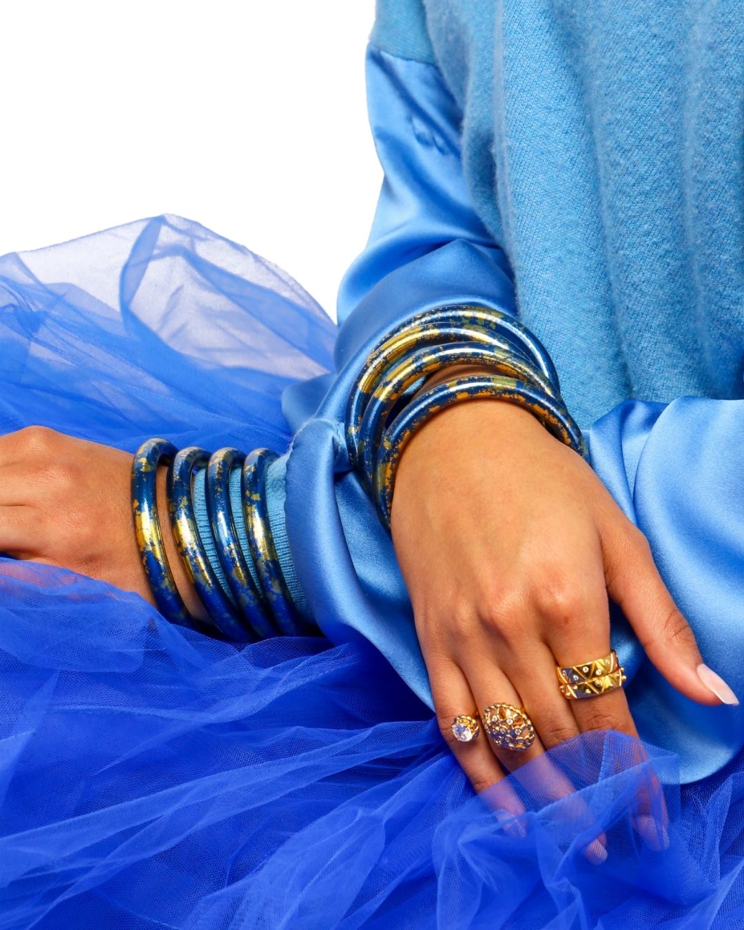 KOI Saffir Cobalt Blue All Weather Bangles Bracelets | BuDhaGirl