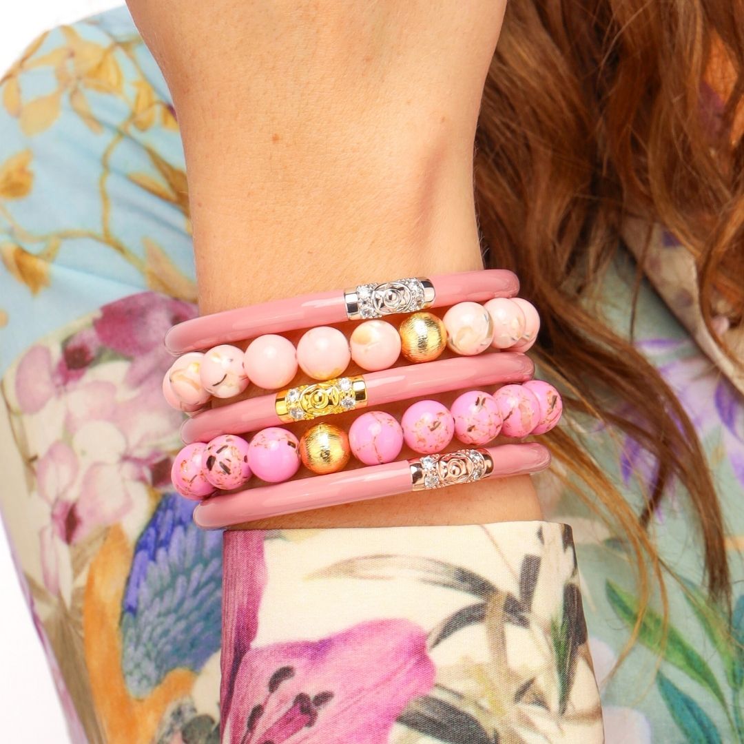 Marble Beaded Bracelet - Blush