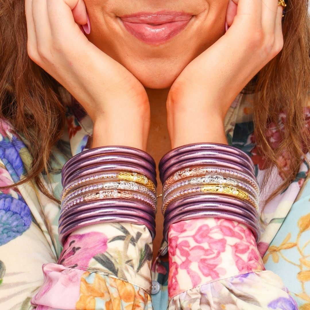 Lila All Weather Bangles (AWB) - Serenity Prayer | BuDhaGirl