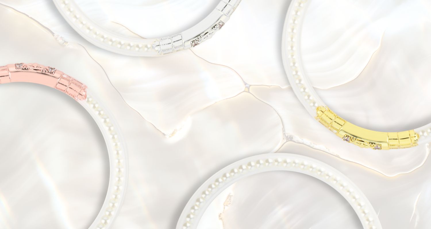 White Pearl Three Queens All Weather Bangle Bracelets | BuDhaGirl