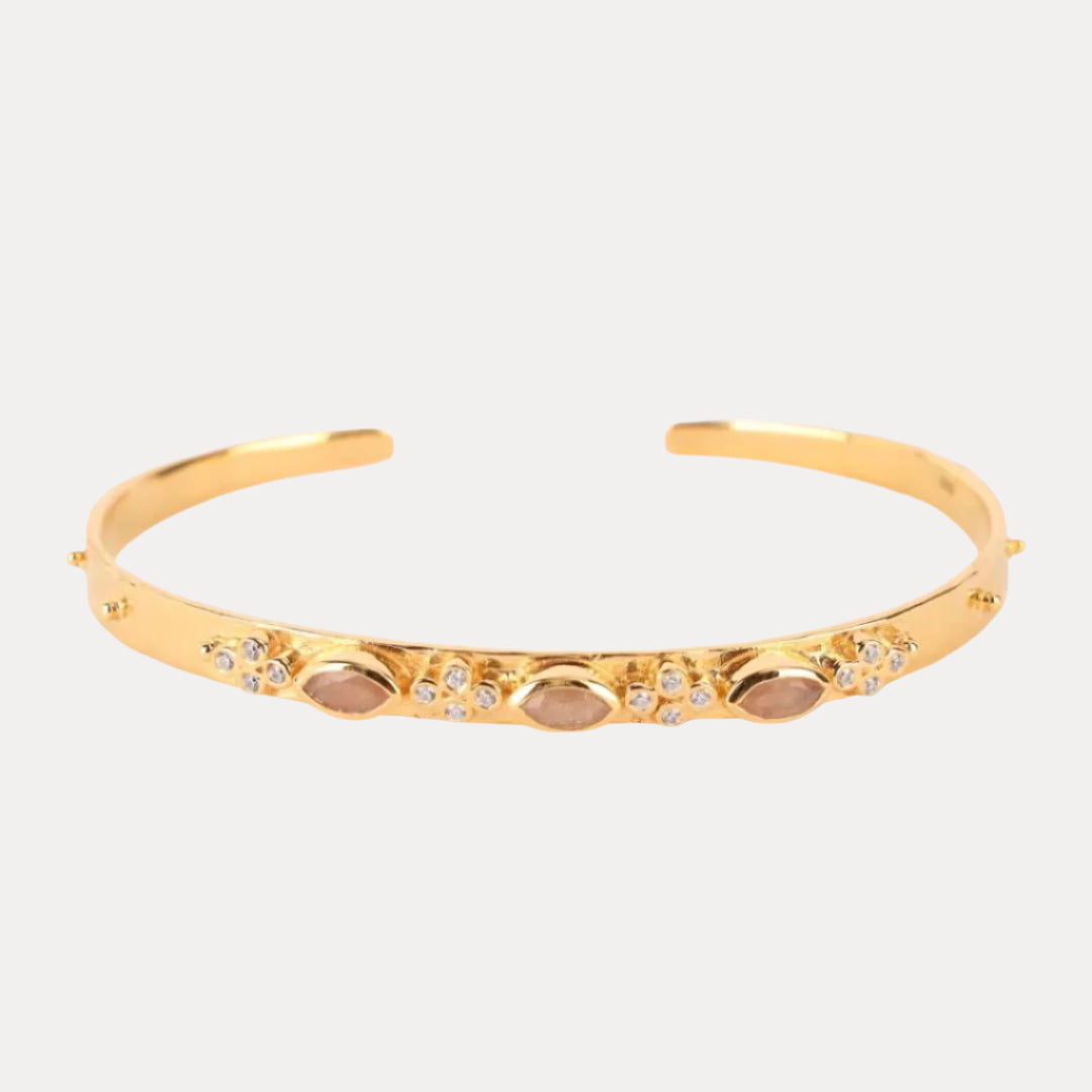 Moonstone Crystal | Gold-Plated Cuff Bracelet | BuDhaGirl