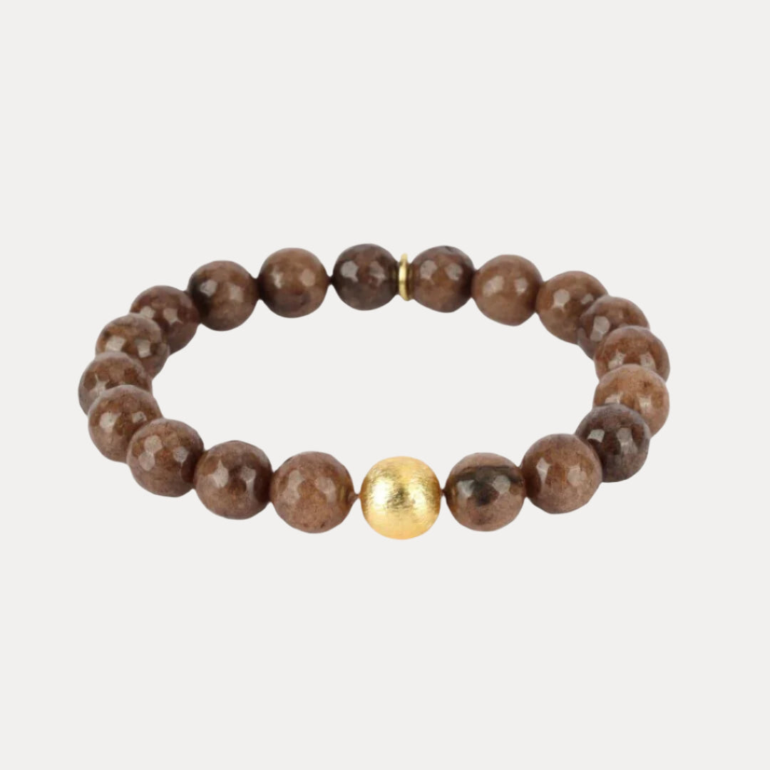 Latte Brown Bianca Beaded Bracelet For Women | BuDhaGirl