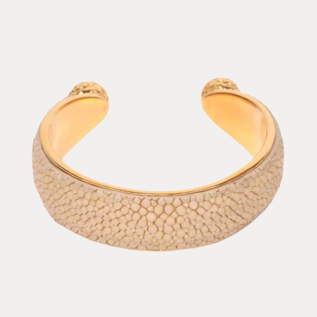 Jolene Crescent Gold-Dipped Stingray Cuff | BuDhaGirl