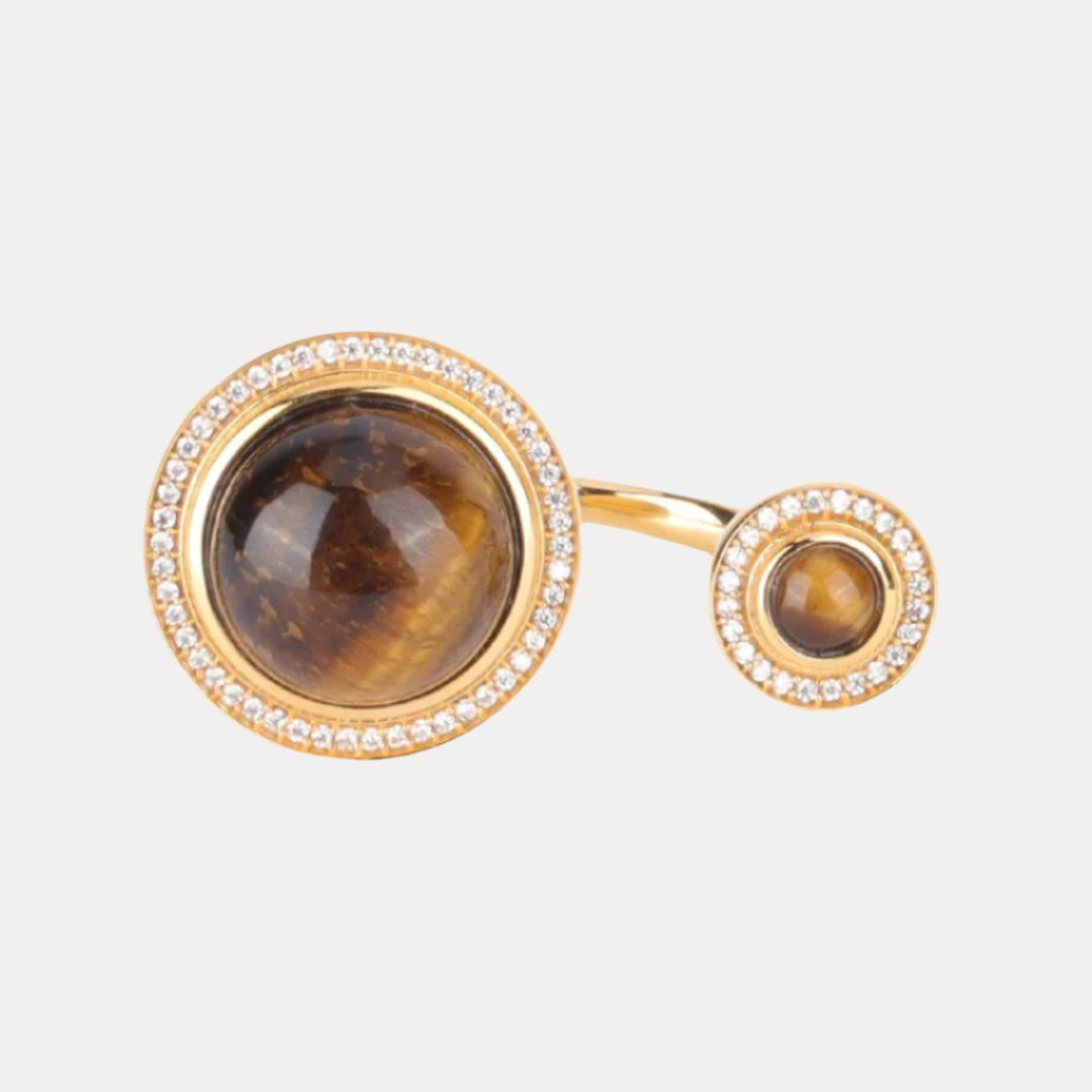 Tiger Eye Maxi Orbit Adjustable Size Ring | BuDhaGirl