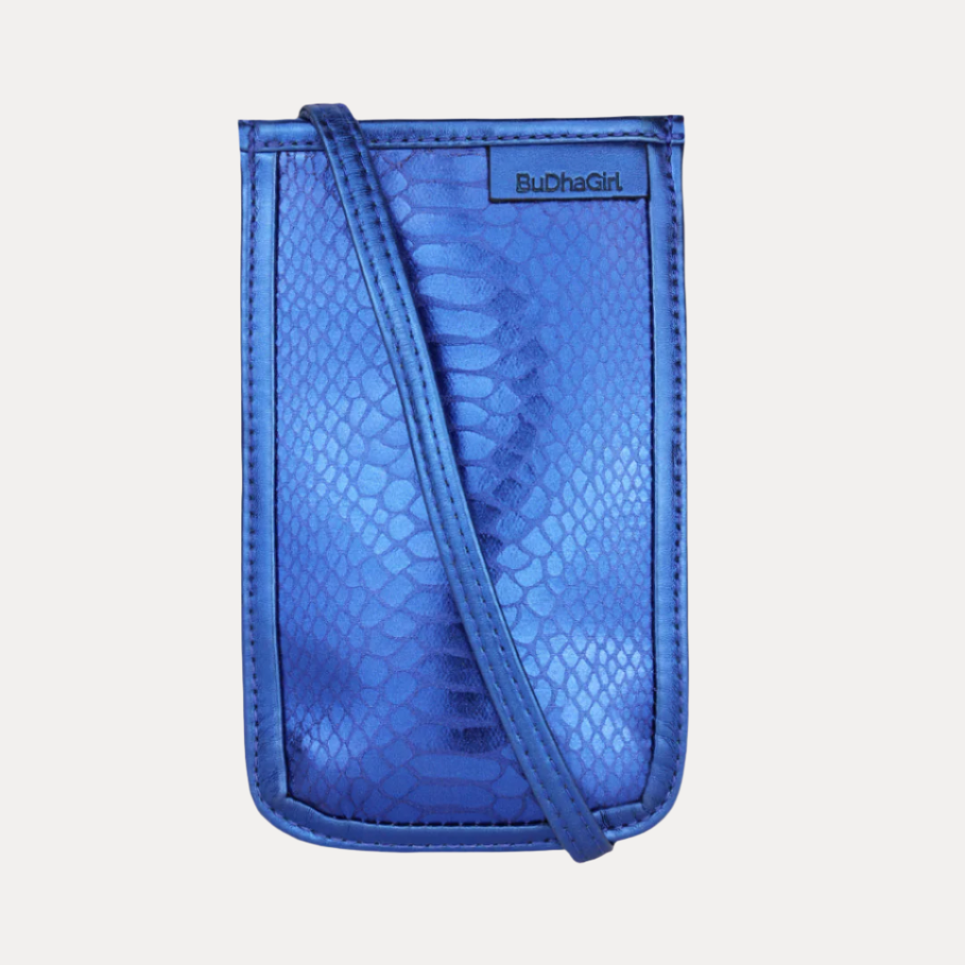 Mobile Crossbody - Blue Metallic