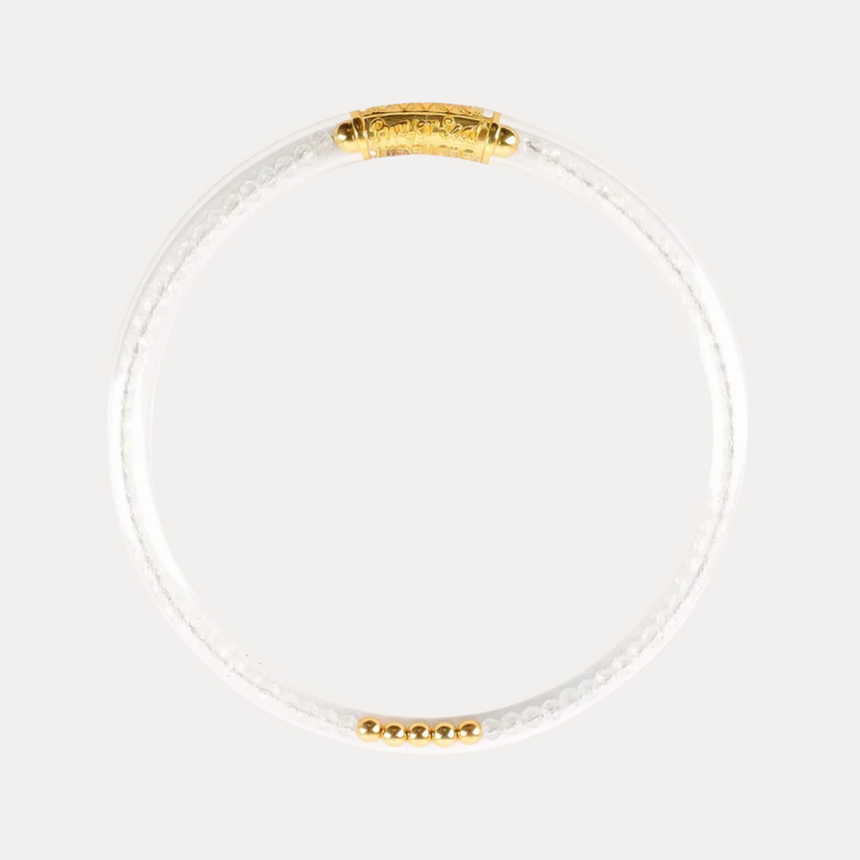 Clear Quartz Luxe All Weather Bangle | BuDhaGirl