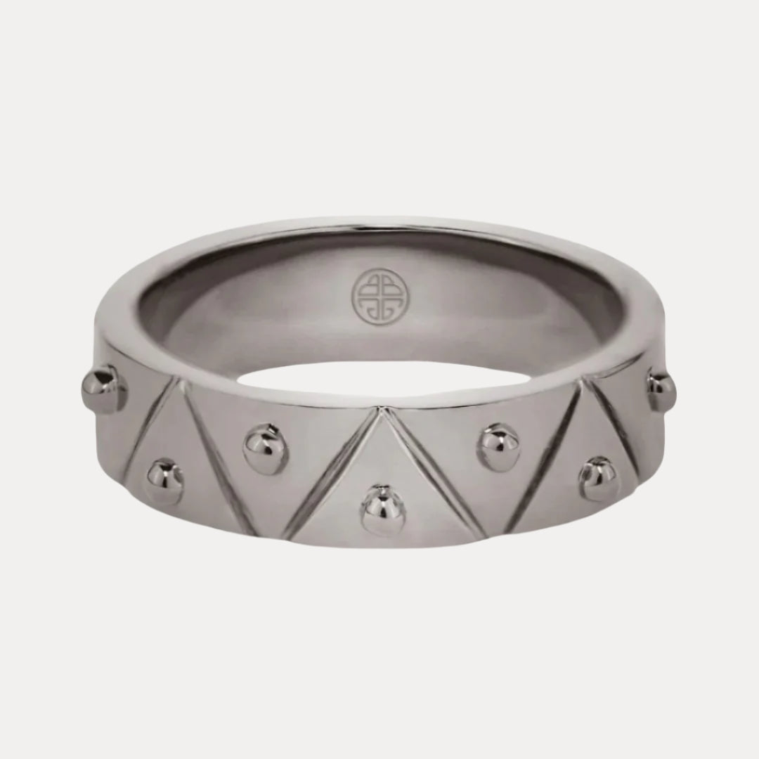 Palladium Dark Gold Plated Brass "Feel" Serenity Ring for Women | BuDhaGirl