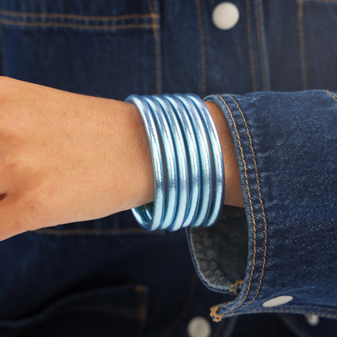 Marine & Azure All Weather Bangles Bracelets Bundle | BuDhaGirl