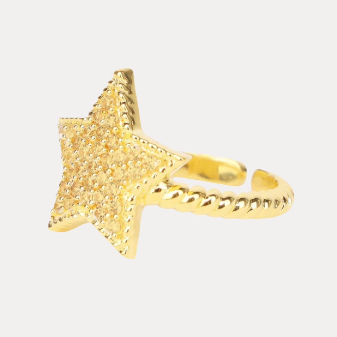 Gold/Yellow North Star Ring for Women | BuDhaGirl