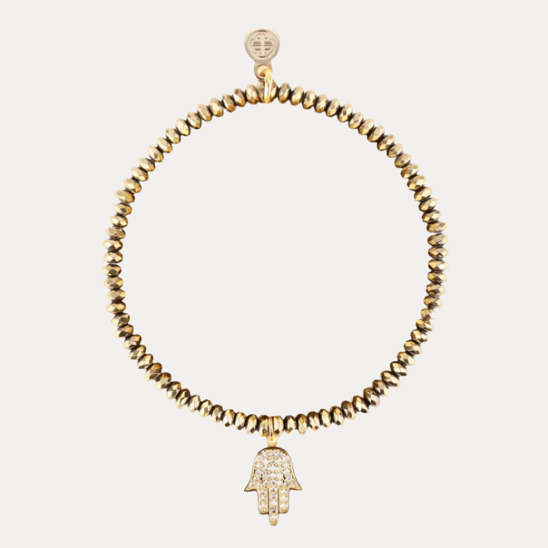 Luna Bracelet - Old Gold With Hand Charm