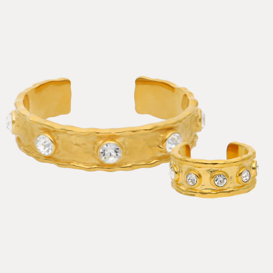 Seven Crystal Cuff & Ring Bundle