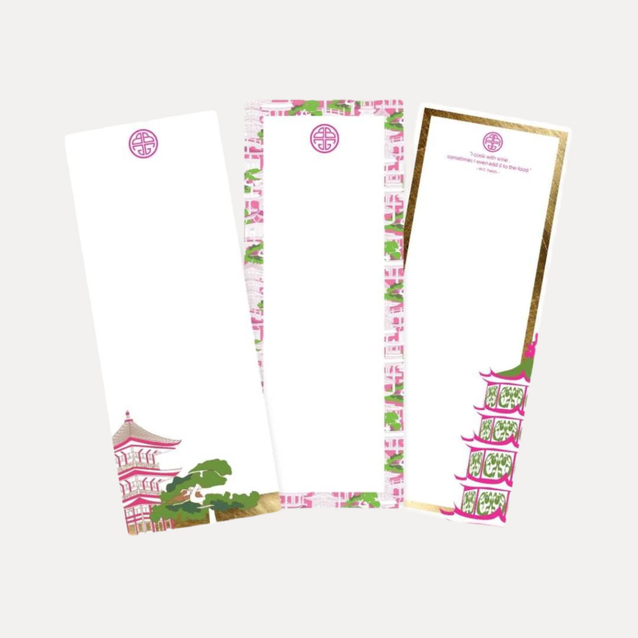 Pagoda Magnetic Notepads - Set of 3