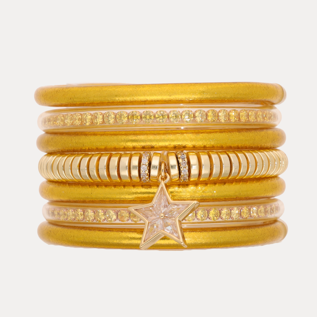 The Gold Sparkle Stack | Bangles, Bracelets, Jewelry | BuDhaGirl