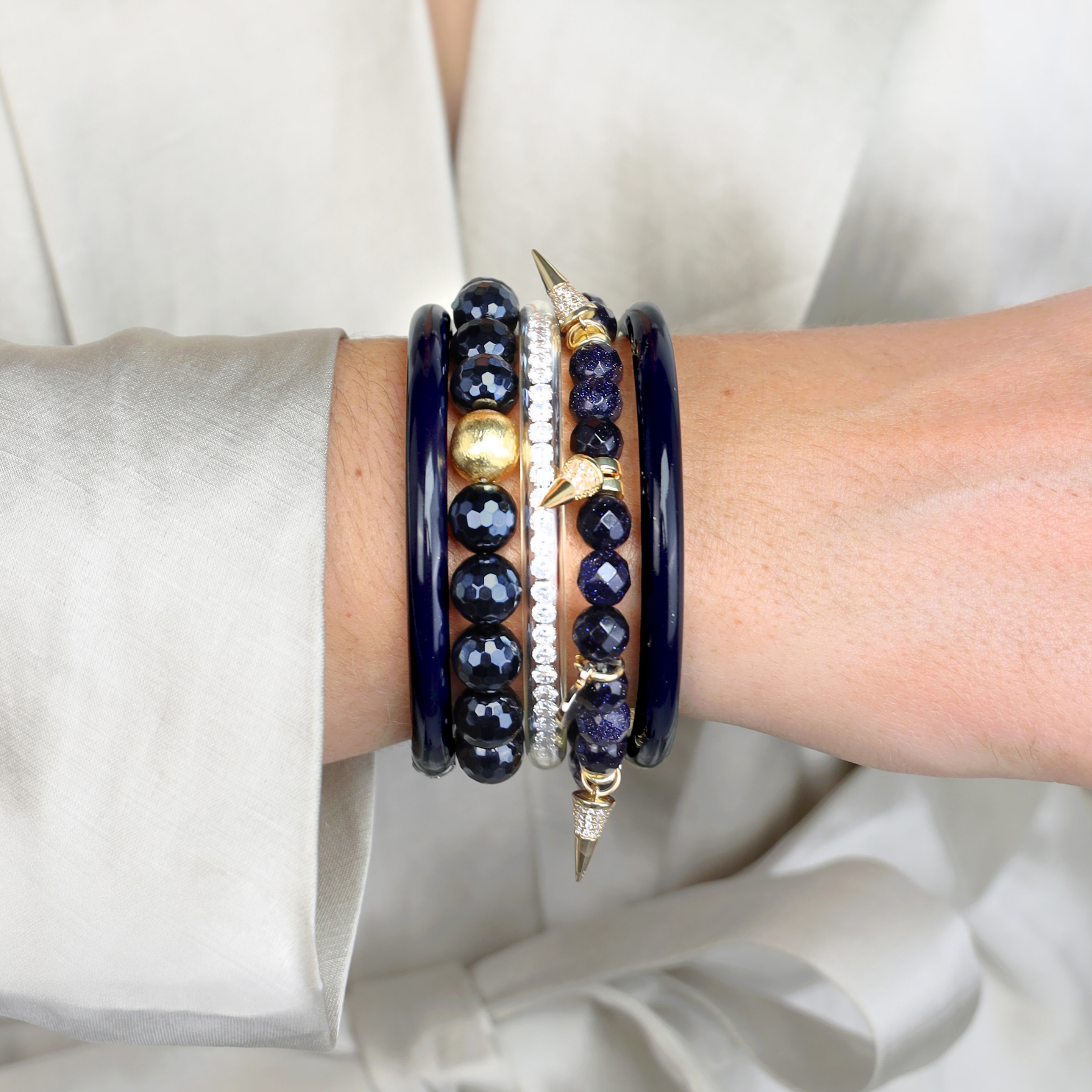 The Navy Sparkle Stack | Bangles, Bracelets, Jewelry | BuDhaGirl