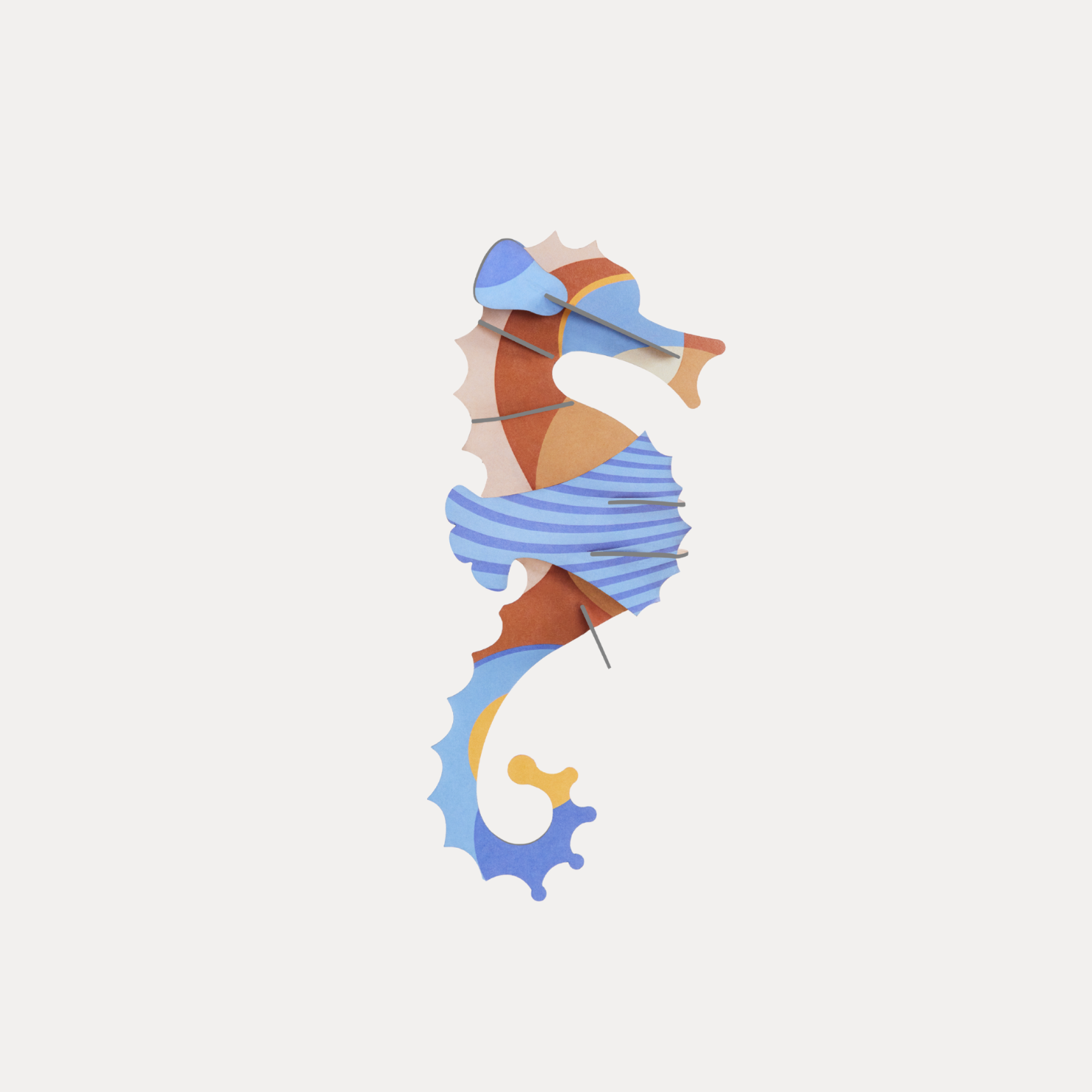 Blue Ringlet Seahorse | 3D Ocean Wall Art | BuDhaGirl