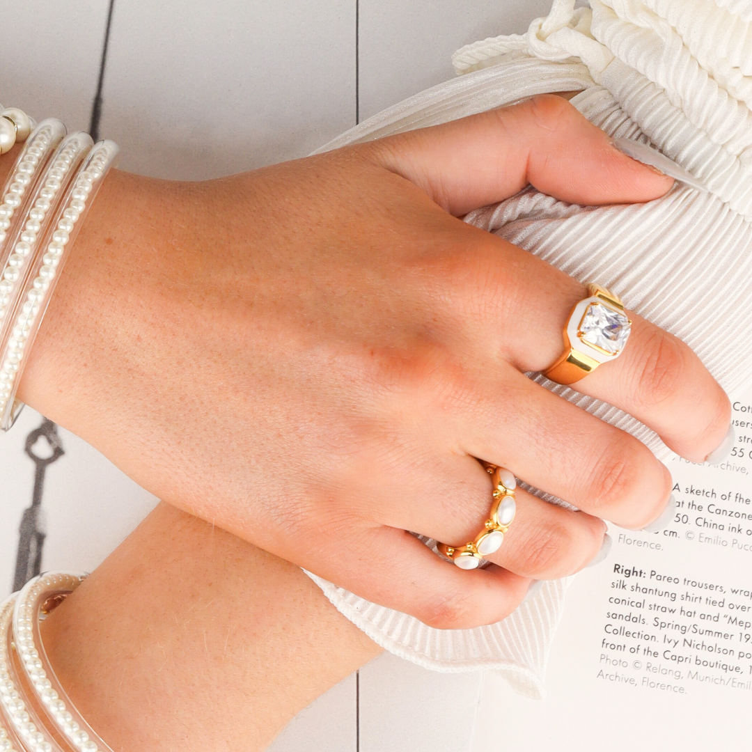 Cushion Cut Ring: Unique Crystals in Universal Size 8.5 - Clear | BuDhaGirl