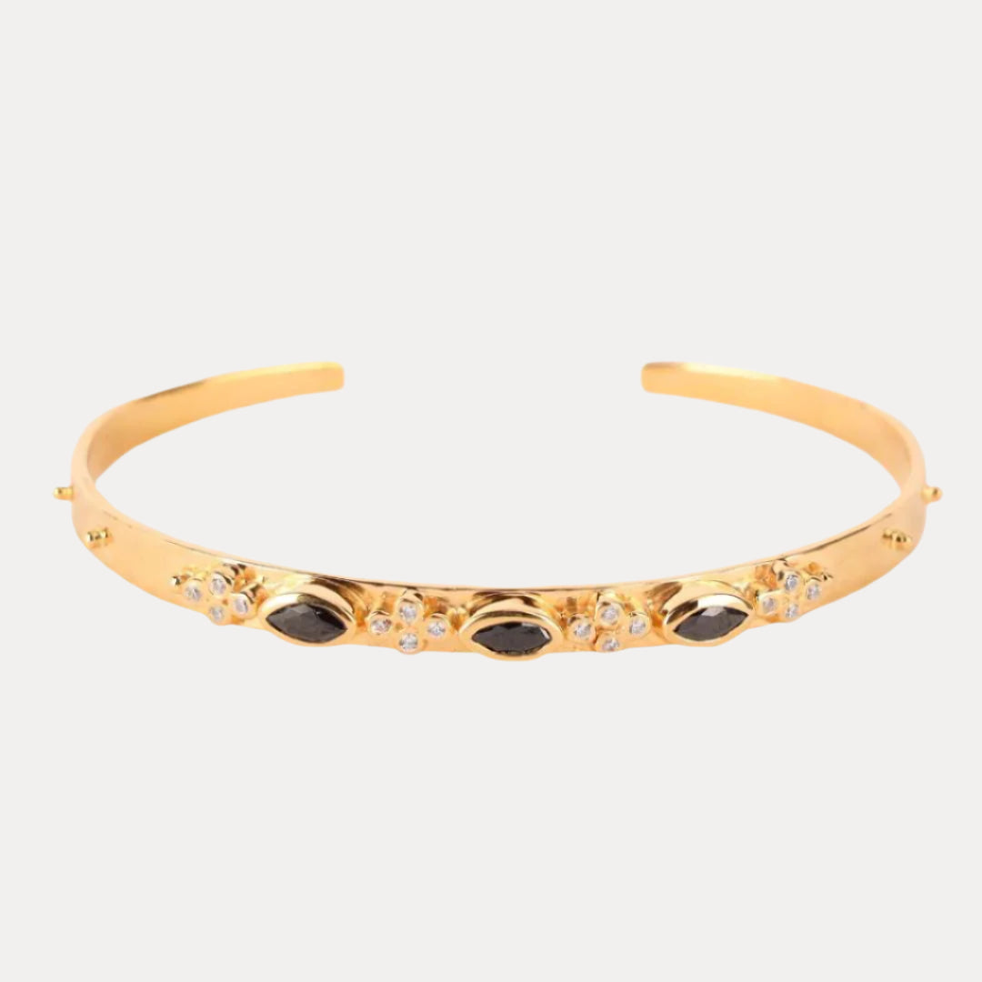 Hematite Crystal | Gold-Plated Cuff Bracelet  | BuDhaGirl