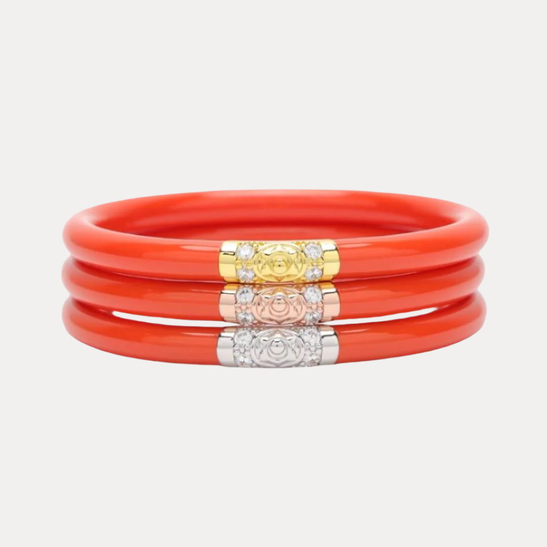 Three Kings All Weather Bangles® (AWB®) - Coral | Bangle Bracelets for Women | BuDhaGirl