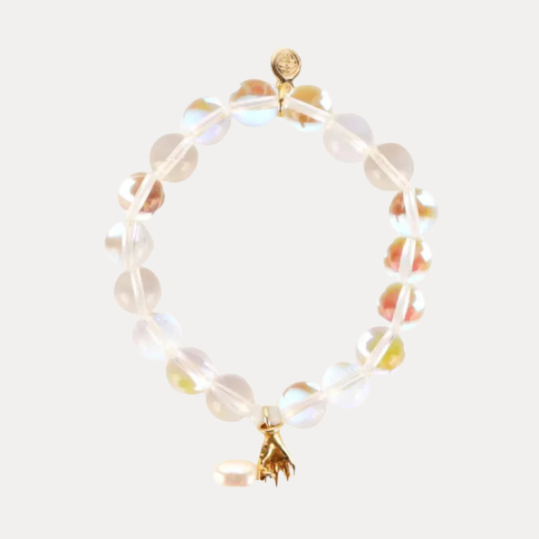 Ines Bracelet - Clear Crystal Bead With Charms | BuDhaGirl