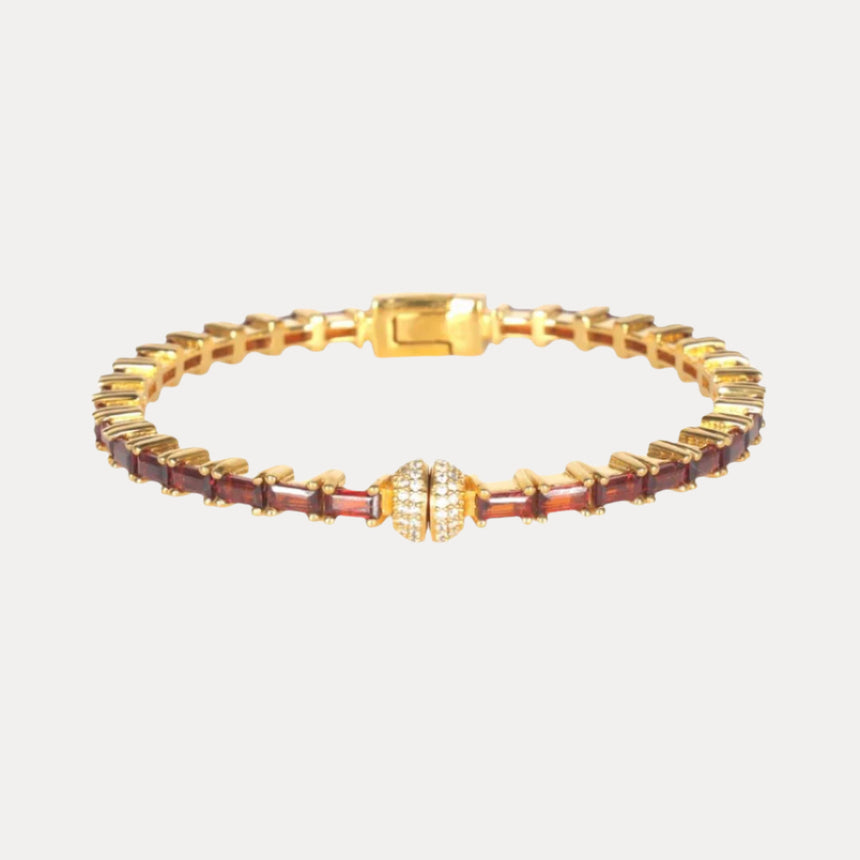Garnet Baguette Crystals Aurora Bracelet | BuDhaGirl