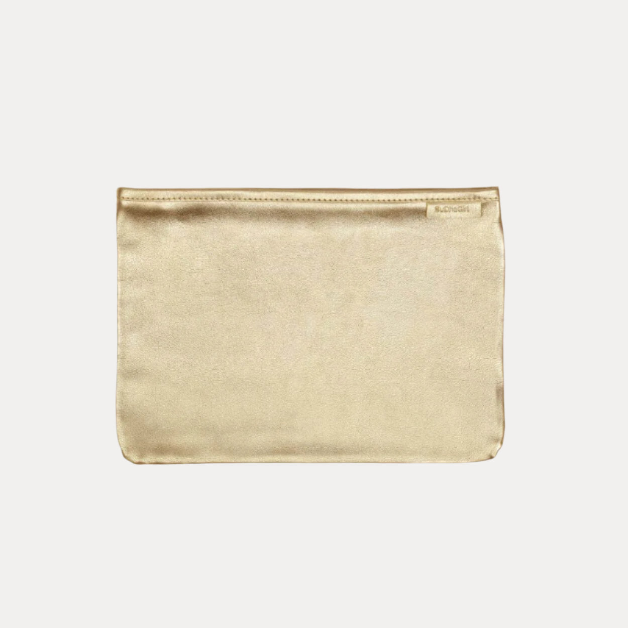 Gold Leather Pochette Bag | Clutch Handbag by BuDhaGirl
