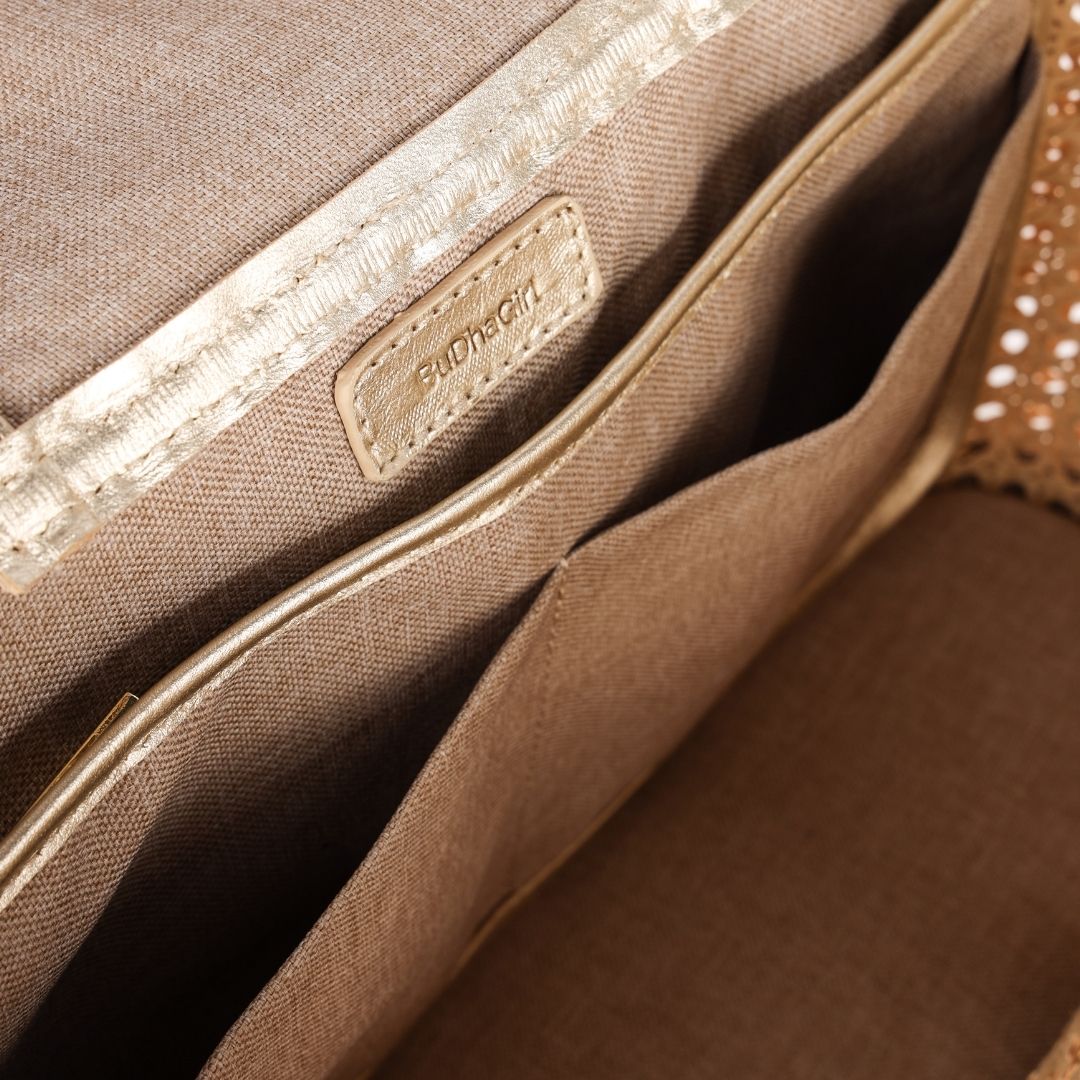 Natural Cane and Wicker Tote Bag For Women | Leather Trim | BuDhaGirl