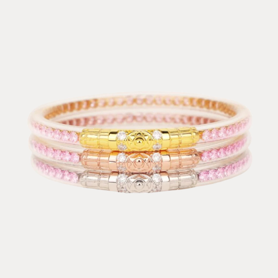 Three Queens All Weather Bangles® (AWB®) - Petal Pink | Bangle Bracelets for Women | BuDhaGirl