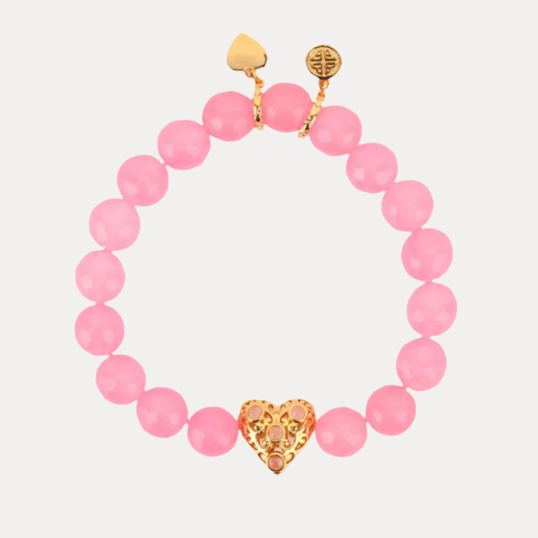 Corazon Pink Beaded Bracelet For Women | BuDhaGirl