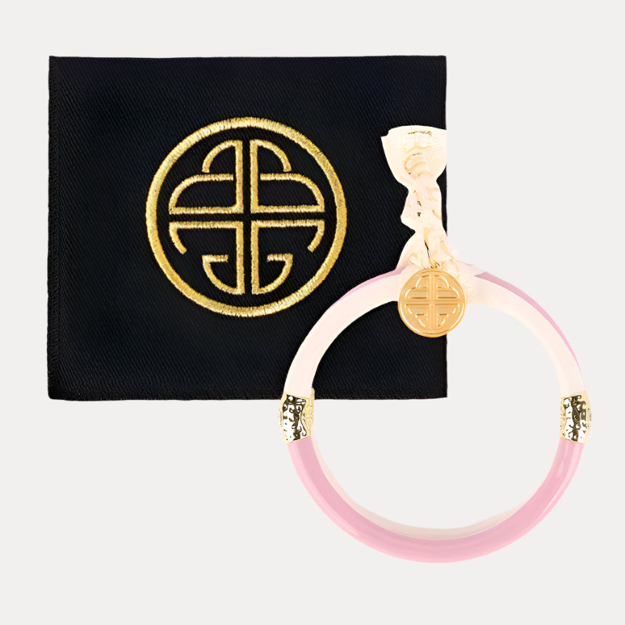 Pink/Ivory Yin & Yang All Weather Bangles® (AWB®) | Bangle Bracelets for Women | BuDhaGirl