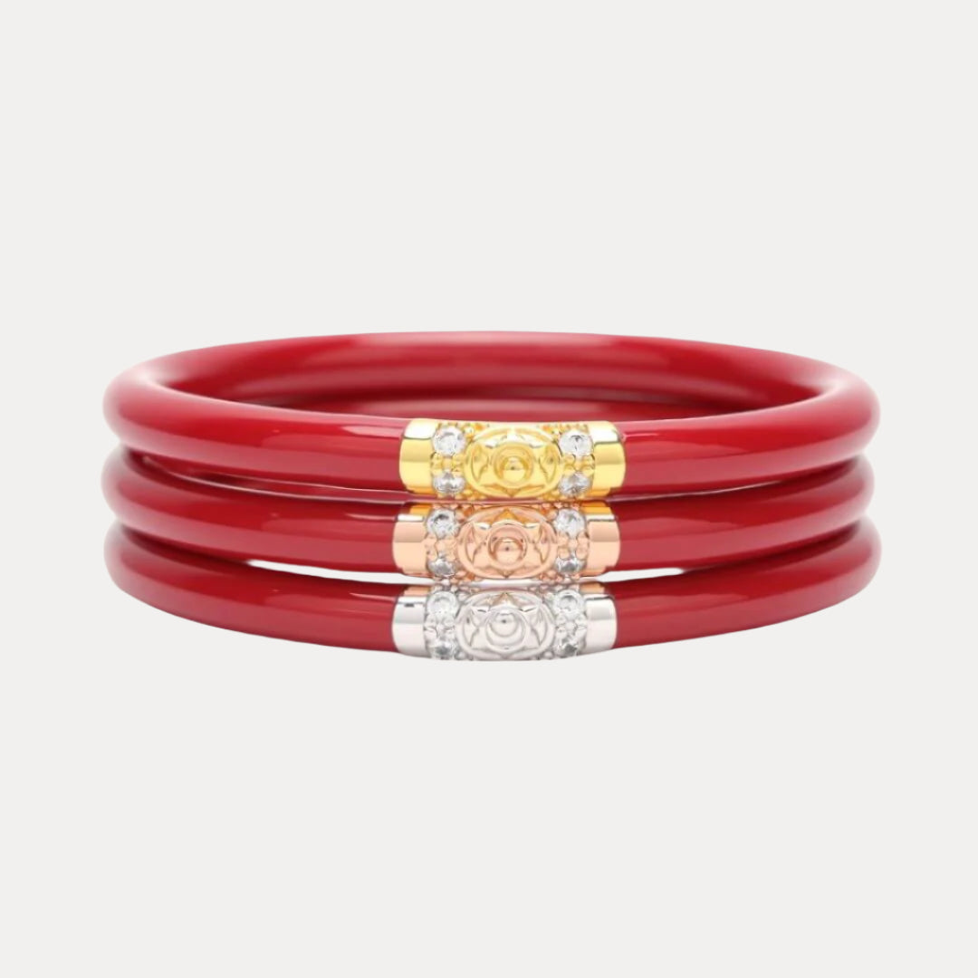 Three Kings All Weather Bangles® (AWB®) - Red | Bangle Bracelets for Women | BuDhaGirl