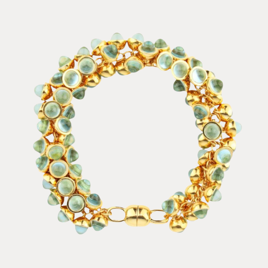 Cosmic Cabochon Cut Crystals Bracelet - Sky Blue Topaz | BuDhaGirl